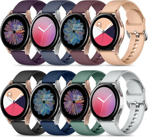 Vista 10 de Maledan Paquete de 8 correas compatibles con Samsung Watch 7 6 5 4 1.575 pulgadas 1.732 pulgadas, Galaxy Watch 5 Pro 1.772 pulgadas/Galaxy Watch 4 6
