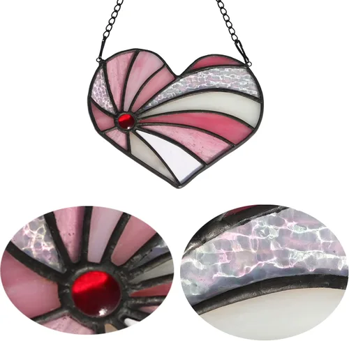 Vista 5 de Atrapasoles con forma de corazón para colgar ventanas, regalo de cumpleaños en forma de corazón para abuela, tía, hermana, padres, para mujeres