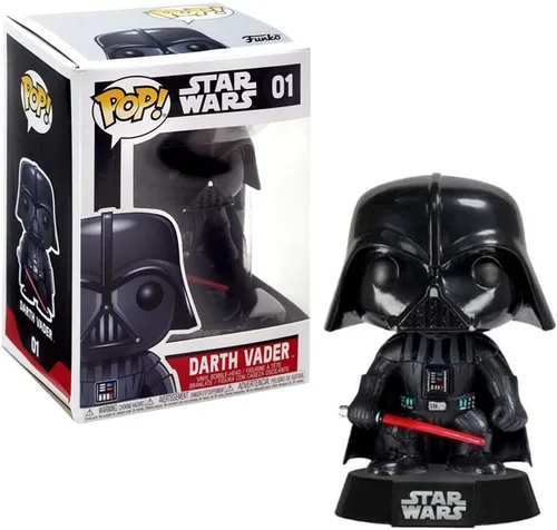 Vista 3 de POP Star Wars: Figura clásica de vinilo de Darth Vader 01 Funko Pop (incluye funda protectora compatible con caja de pop box), multicolor, 3.75