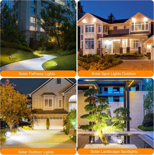 Vista 6 de SUNLONG Focos solares para exteriores, impermeables, brillantes, luz de pared LED, luz de inundación de seguridad, alimentada por energía solar