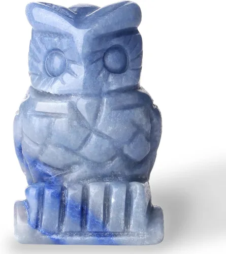 Vista 8 de QINJIEJIE Estatuas de Búho de Amatista de 2 Pulgadas, Figuras de Búhos Decorativas, Cristales de Piedra Tallados, Estatuas de Búhos de Gemas