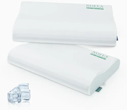 Vista 8 de Almohada cervical para el cuello, almohada de espuma de memoria de contorno Blanco