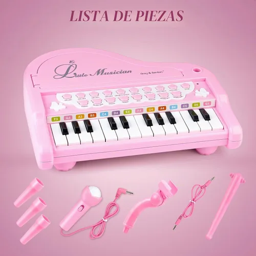 Vista 7 de Amy&Benton - Piano de juguete para bebés niña o niños pequeños, regalo de cumpleaños para niños de 1, 2, 3 o 4 años, rosa