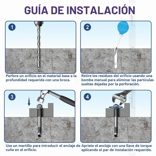 Vista 6 de Anclaje de cuña de 1/2" x 2-3/4", solo para cemento y hormigón, tornillos de acero al carbono galvanizados y pernos de retraso (10 unidades)