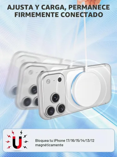 Vista 4 de Cargador inalámbrico para iPhone, carga magnética rápida Apple Mag-Safe de 15 W Almohadilla de carga segura para iPhone 17Pro Max/16 Pro