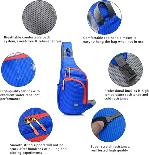 Vista 2 de Peicees Mochila pequeña tipo bandolera impermeable unisex bolsa de hombro cruzada en el pecho