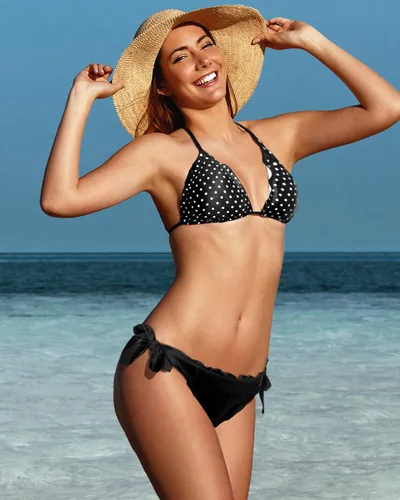 Vista 7 de CharmLeaks - Bikini cuello halter corte triangular, traje de baño de dos piezas, lazo lateral