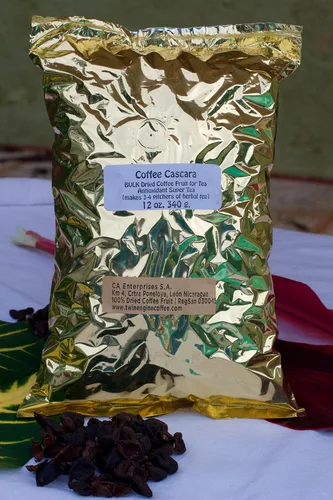 Vista 4 de 12 oz. Cascara a granel Cascara de café seco Superté antioxidante