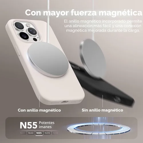 Vista 2 de GONEZ - Funda magnética para iPhone 14 Pro Max, compatible con MagSafe, forro de microfibra antiarañazos y protector de pantalla, funda de silicona