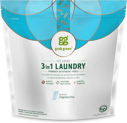 Vista 17 de Grab Green Cápsulas de detergente 3 en 1, 24 unidades, sin fragancia, a base de plantas y minerales, poder de limpieza superior, removedor