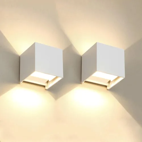 Vista 18 de 2 piezas de luces de pared G9 para exterior/interior, apliques de pared con luces hacia arriba y abajo, IP65 impermeables, iluminación moderna