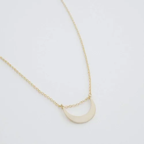 Vista 3 de Honeycat Collar La Luna Moon en oro, oro rosa o plata Joyería minimalista y delicada