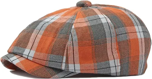 Vista 6 de Gorra de Newsboy a cuadros para hombre, sombrero de golf Ivy Cabbie