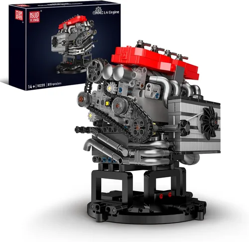 Vista 8 de Mould King 10209 Juegos de construcción de motor portaaviones, kit de modelo de motor de accionamiento de chip inteligente que funciona, construye