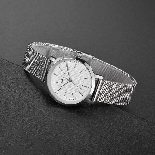 Vista 4 de Reloj de pulsera para mujer con correa de acero inoxidable, de cuarzo, a prueba de agua