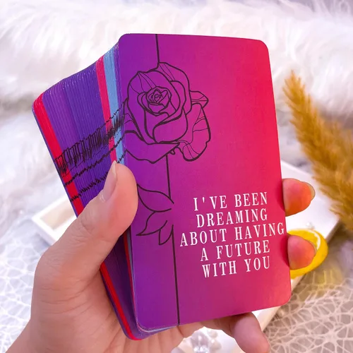 Vista 2 de Mazos de Cartas de Oráculo Amor Divino, 64 Cartas de Tarot de Llamas Gemelas, mazos de cartas de oráculo con significados en ellos, Explora temas
