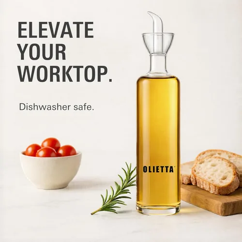 Vista 5 de Olietta Dispensador de Aceite de Oliva Botella de Vidrio Borosilicato - 4.2 oz 125ml Dispensador Antigoteo - Vertedor a Prueba de Fugas Rociador