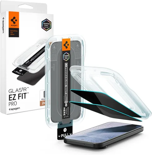 Vista 9 de Spigen GlasTR EZ FIT - Protector de pantalla de privacidad para Pixel 10 Pro XL/9 Pro XL AluminaCore, Aluminum-enhanced 10H+ tempered glass