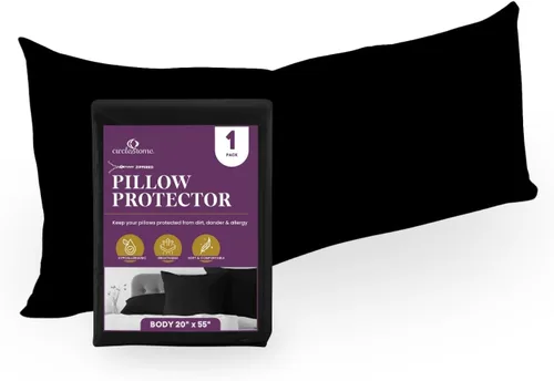 Vista 53 de CirclesHome Juego de 4 protectores de almohada estándar con cremallera, fundas de almohada transpirables 100% algodón, protegen las almohadas