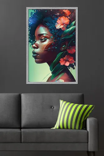 Vista 6 de Trends International Wumples - Beautiful Profile 2 Wall Poster, 34L x 22.4W, Gray Framed Version