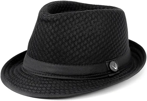 Vista 2 de The Hat Depot Sombrero Fedora triturable de malla suave suave y ligera