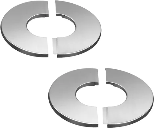 Vista 8 de 2 piezas de brida dividida de pared, placa redonda de acero inoxidable, accesorios de cubierta de tubería de agua montada en la pared para tubería
