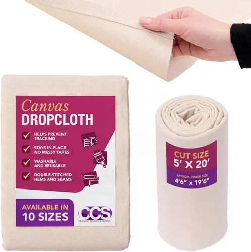 Vista 18 de CCS Lona Protectora de Lona para Pintura – Lona Duck de Algodón Multiusos para Cortinas, Manteles, Telones de Fondo – Cubierta de Piso y Protector