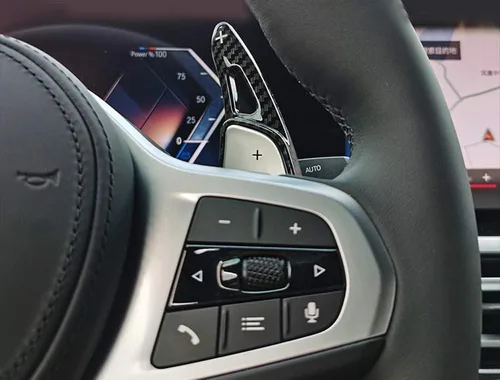 Vista 5 de iJDMTOY Extensiones de paleta grandes de fibra de carbono de tejido de sarga compatibles con BMW 3 4 5 7 Series X3 X4 X5 X6 (Gxx Chassis), Toyota