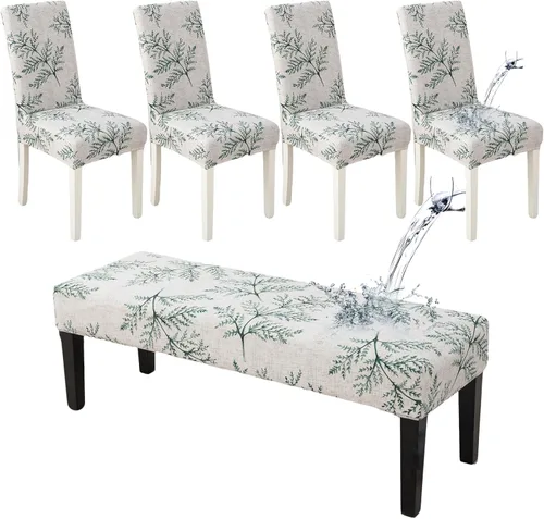 Vista 22 de HAOYONG Funda para Silla de Comedor con Estampado, Funda Desmontable Lavable para Silla Parsons, Protector de Asiento Removible para Comedor, Hotel