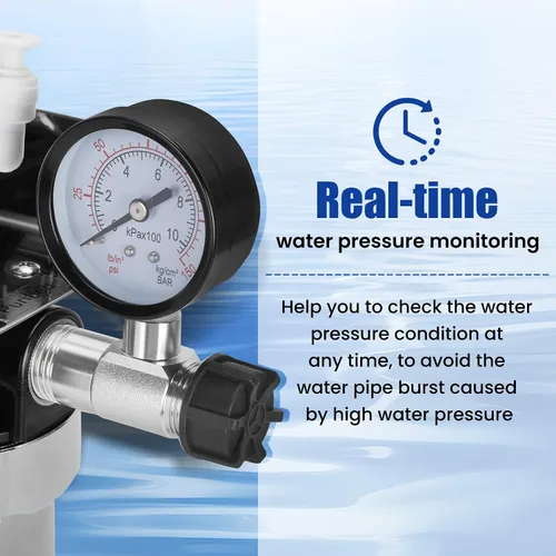 Vista 3 de Sistema de filtro de agua de ultrafiltración de 0,01 μm debajo del fregadero con medidor de presión en tiempo real, filtro de agua debajo