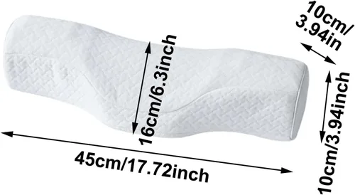 Vista 2 de Almohada cervical para dormir, almohada ergonómica de espuma viscoelástica con soporte zonificado, almohada ortopédica para dormir de espalda