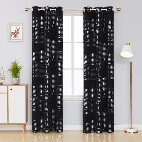 Vista 25 de Deconovo - Cortinas opacas para oscurecer la habitación, con aislamiento térmico, cortinas con ojales Rosa