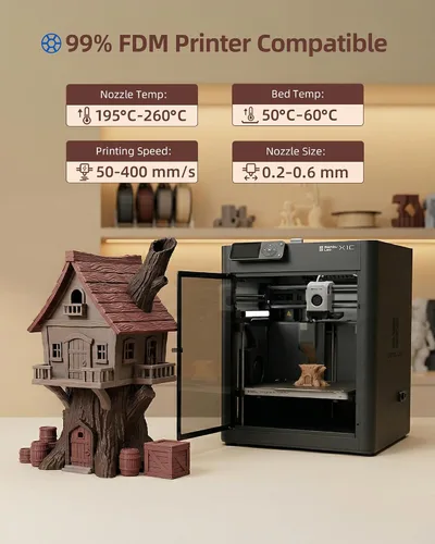 Vista 7 de Inslogic Filamento PLA WoodFill presecado de 0.069 pulgadas, 2.2 libras 2.2 lbs Woodfill Cherry