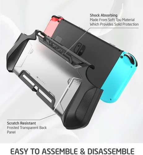 Vista 4 de Mumba - Funda compatible acoplable con Nintendo Switch, Blade Series de poliuretano termoplástico con agarre ergonómico y cómodo