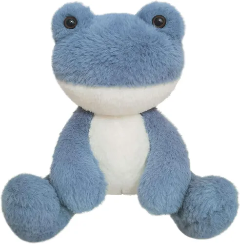 Vista 9 de Animal de peluche de rana azul claro, lindo juguete de rana peluda, suave juguete de peluche para niños y niñas, regalos para niños o novia, 8.5