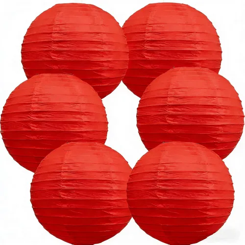Vista 11 de 6 linternas de papel redondas decorativas colgantes para Año Nuevo, cumpleaños, boda, Navidad, graduación, decoración de fiestas en interiores