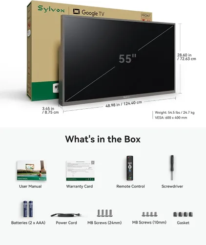 Vista 11 de SYLVOX - Televisión inteligente para exteriores 4K de 55 pulgadas