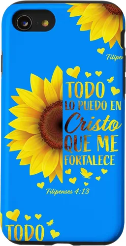 Vista 18 de Cristiano Español Regalo Mujeres Religioso Versículo de la Biblia Girasol Funda para iPhone 17