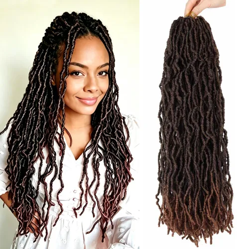 Vista 13 de 6 Paquetes Soft Locs Cabello de Ganchillo Pre Looped Faux Locs Trenzas de Ganchillo Goddess Locs Dreadlocs Cabello Sintético Para Mujeres Negras 1b
