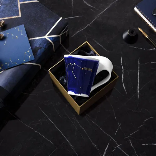 Vista 3 de Villeroy & Boch NewWave - Taza de estrellas con asa, bonita forma con motivo de acuario, porcelana premium, fabricada en Alemania, apta
