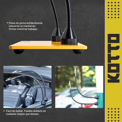 Vista 3 de Fstop Labs Herramienta de soldadura de tercera mano, soporte para PCB, cuatro brazos metálicos flexibles con base magnética, manos que ayudan a