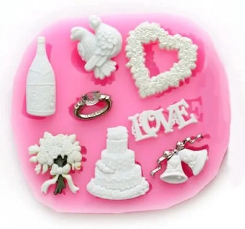 Vista 2 de Christmas Love Peach Theme - Molde de silicona para pastel y fondant, para gomitas, azúcar, chocolate y magdalenas F533-F534-F535