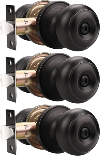 Vista 15 de Probrico 609-ORB-BK - Perilla para puerta de baño, interior, sin llave, color bronce aceitado. Bronce frotado con aceite