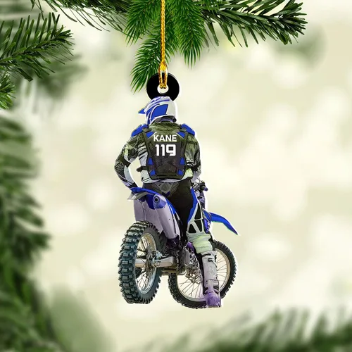 Vista 2 de Adornos de Bici de la Suciedad Adornos de Carrera en Pista de Motocross Adorno Navideño de Ciclismo Adorno Navideño de Bicicleta para Amantes