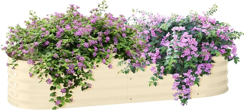 Vista 17 de Outsunny Kit de cama de jardín elevada galvanizada con barras de refuerzo, maceta de metal grande y alta para verduras, flores y hierbas, 6 x 3 x 2