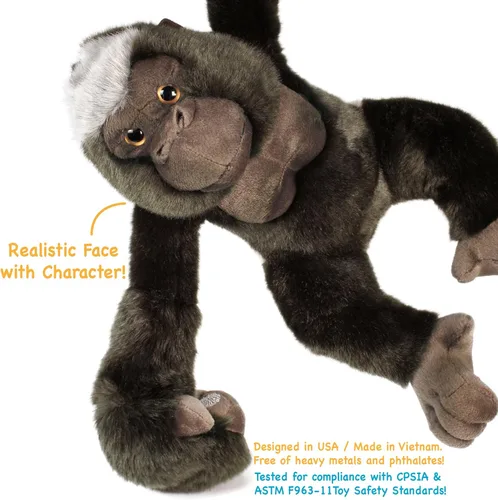 Vista 6 de TigerHart Geraldo The Gorilla - Mono de peluche de 14 pulgadas (con brazos colgantes extendidos)