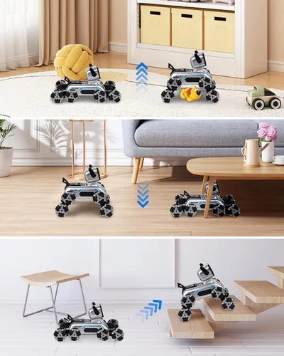 Vista 3 de HuiJuKeJi Robot interactivo para perros de acrobacias a control remoto, detección de gestos y autos de control remoto de 2.4 GHz, ruedas mecánicas