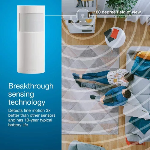 Vista 4 de Lutron Caseta - Sensor de movimiento inteligente de encendido y apagado automático para iluminación, interruptores y controles de ventiladores, sin