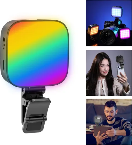 Vista 9 de Ulanzi U60 RGB Clip en luz de video, CRI≥95 2500-9000K regulable con zapata fría Negro