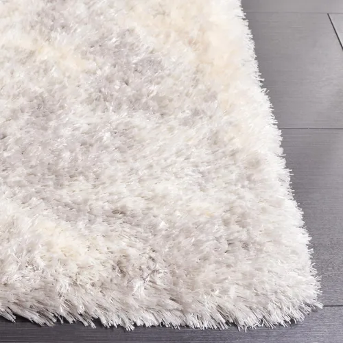 Vista 3 de SAFAVIEH Cloud Shag Collection - Alfombra para pasillo, 2 pies 3 pulgadas x 8 pies, color marfil y gris, diseño abstracto, no desprende pelusa